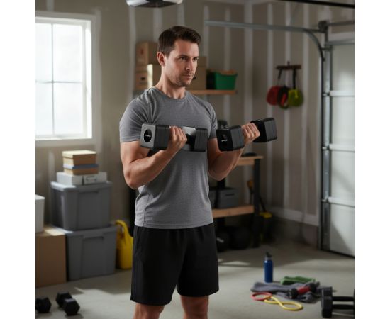 HL02 regulējami svari, melni, 2 x 5 kg, HMS Hanteles  un  komplekti 