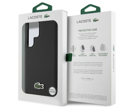 Lacoste Iconic Petit Pique Woven Logo MagSafe Case Aizsargapvalks priekš Samsung Galaxy S25 Ultra Neoriģinālie Maciņi