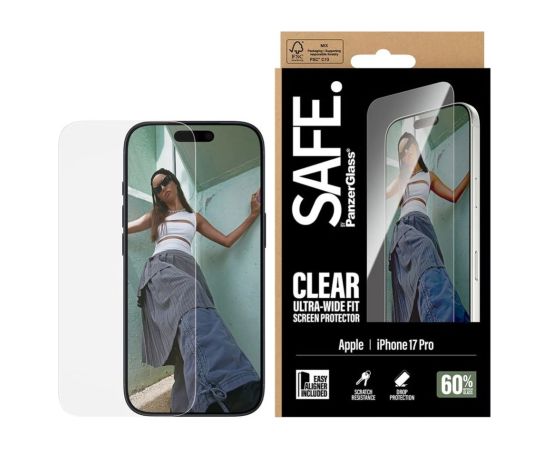 PanzerGlass -  Screen protector | Apple | iPhone 17 Pro | Transparent | Ultra-Wide Fit w. EasyAligner Neoriģinālie Maciņi