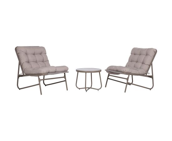 Garden furniture set JIVE table and 2 chairs, taupe Jaunumi -Dārzam