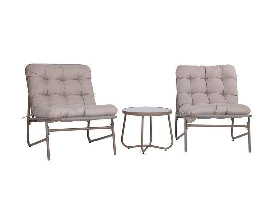 Garden furniture set JIVE table and 2 chairs, taupe Jaunumi -Dārzam