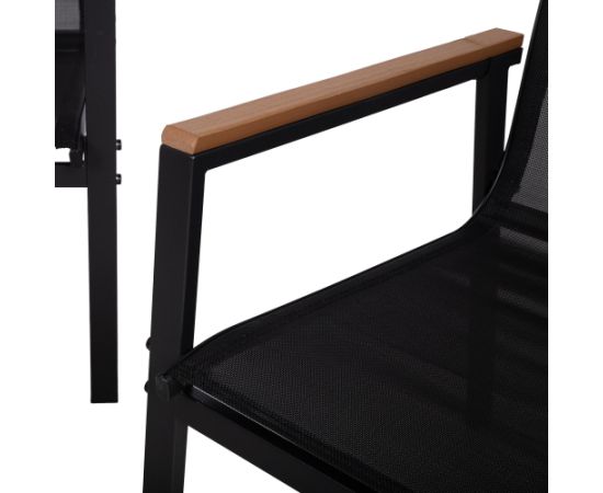 Garden furniture set CANAAN table, bench and 2 chairs, black Jaunumi -Dārzam