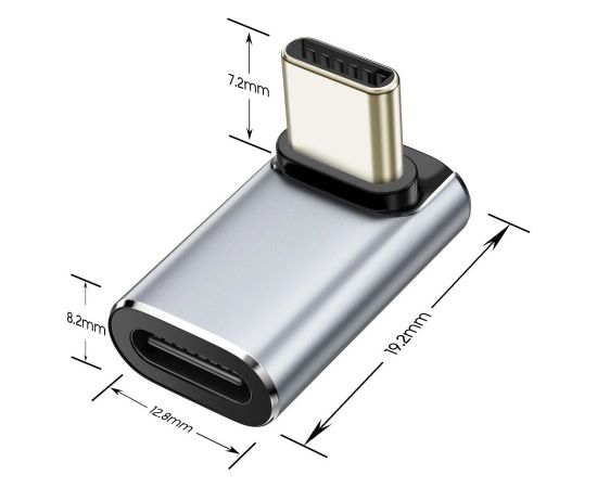 Tech-Protect Ultraboost AA02 USB-C leņķveida adapteris - pelēks Jaunumi - Datori