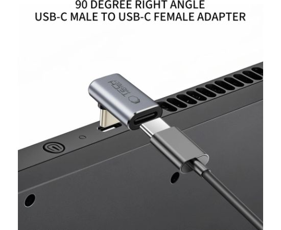 Tech-Protect Ultraboost AA02 USB-C leņķveida adapteris - pelēks Jaunumi - Datori