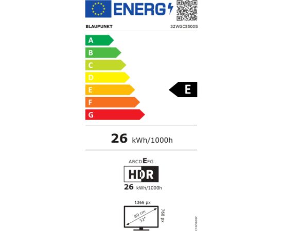 Blaupunkt LED TV 32WGC5500S 32 Smart TV Google TV HD Black Televizori