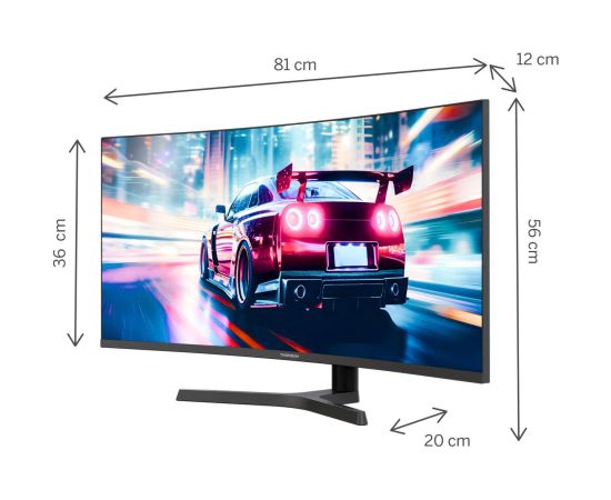 LCD Monitor THOMSON 34 " 3440 x 1440 pixels UltraWide Quad HD LCD Curved M34QG7Y14C Monitori