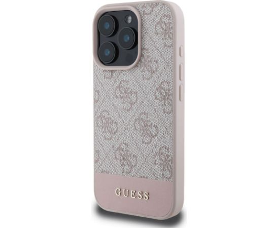 Guess PU 4G Stripe Case Aizsargapvalks priekš iPhone 16 Pro / rozā Neoriģinālie Maciņi