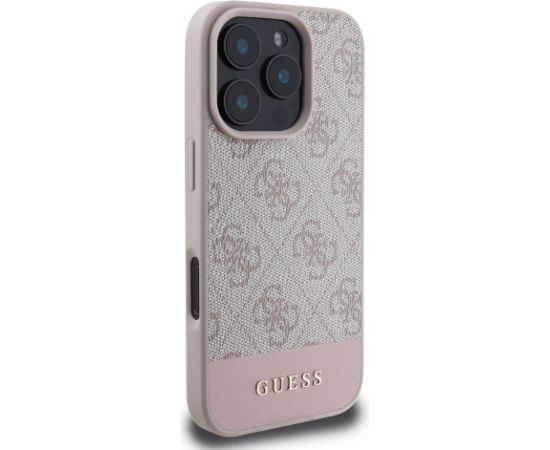 Guess PU 4G Stripe Case Aizsargapvalks priekš iPhone 16 Pro / rozā Neoriģinālie Maciņi