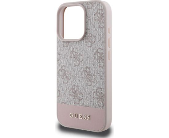 Guess PU 4G Stripe Case Aizsargapvalks priekš iPhone 16 Pro / rozā Neoriģinālie Maciņi