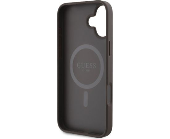Guess PU Leather 4G Big Love Logo MagSafe Case Aizsargapvalks priekš iPhone 16 / brūns Neoriģinālie Maciņi