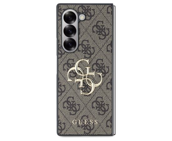 Guess PU 4G Metal Logo Case Aizsargapvalks priekš Samsung Galaxy Z Fold 6 / brūns Neoriģinālie Maciņi