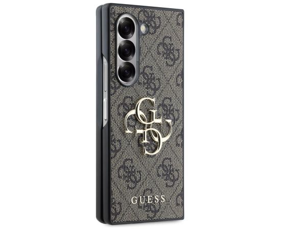 Guess PU 4G Metal Logo Case Aizsargapvalks priekš Samsung Galaxy Z Fold 6 / brūns Neoriģinālie Maciņi