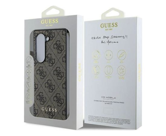 Guess 4G Case Aizsargapvalks priekš Samsung Galaxy Z Fold 6 / brūns Neoriģinālie Maciņi