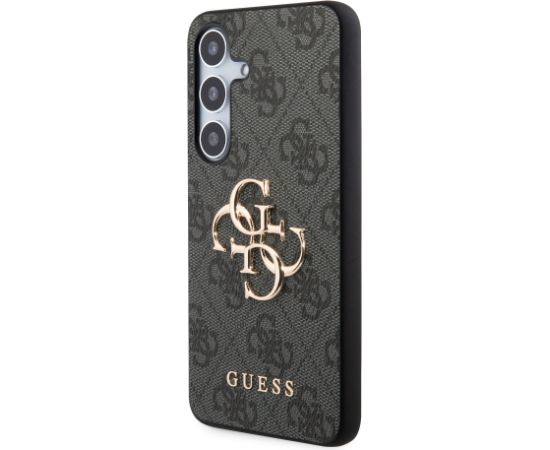 Guess PU 4G Metal Logo Case Aizsargapvalks priekš Samsung Galaxy S24+ / pelēks Neoriģinālie Maciņi