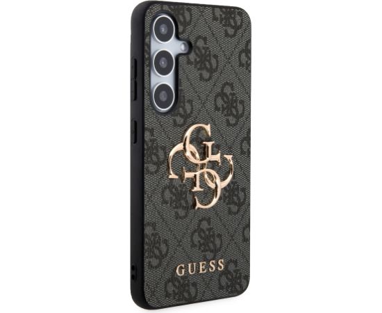 Guess PU 4G Metal Logo Case Aizsargapvalks priekš Samsung Galaxy S24+ / pelēks Neoriģinālie Maciņi