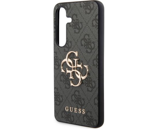 Guess PU 4G Metal Logo Case Aizsargapvalks priekš Samsung Galaxy S24+ / pelēks Neoriģinālie Maciņi
