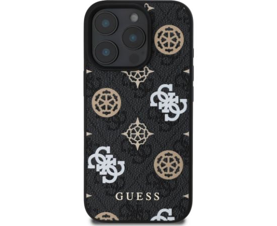 Guess PU 4G Peony MagSafe Case Aizsargapvalks priekš iPhone 16 Pro Max / melns Neoriģinālie Maciņi