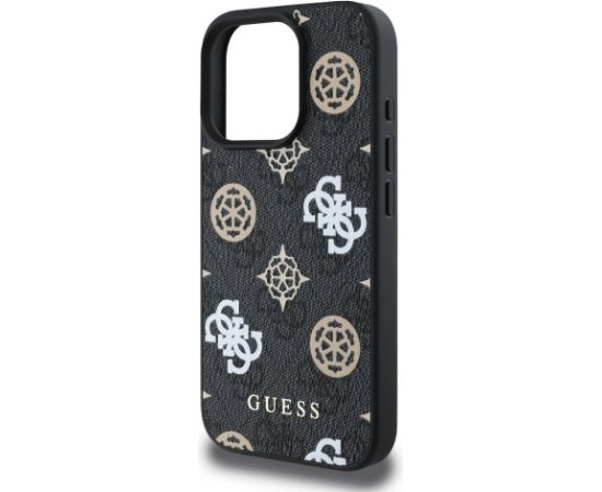 Guess PU 4G Peony MagSafe Case Aizsargapvalks priekš iPhone 16 Pro Max / melns Neoriģinālie Maciņi