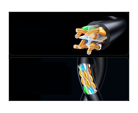 Ugreen Cat6A UTP Ethernet kabelis 5m - melns Tīkla vadi