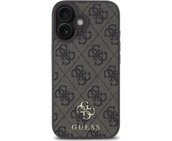 Guess PU 4G Small Metal Logo MagSafe Case Aizsargapvalks priekš iPhone 16 / brūns Neoriģinālie Maciņi