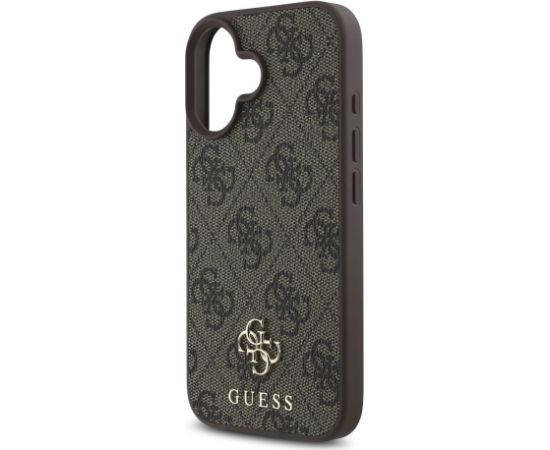Guess PU 4G Small Metal Logo MagSafe Case Aizsargapvalks priekš iPhone 16 / brūns Neoriģinālie Maciņi