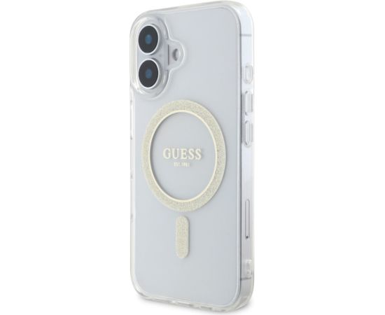 Guess IML Glitter Ring MagSafe Case Защитный чехол для iPhone 16 Plus / прозрачный Чехлы - альтернативные