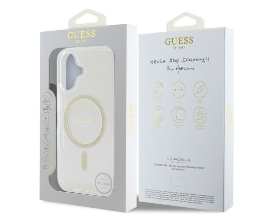 Guess IML Glitter Ring MagSafe Case Защитный чехол для iPhone 16 Plus / прозрачный Чехлы - альтернативные