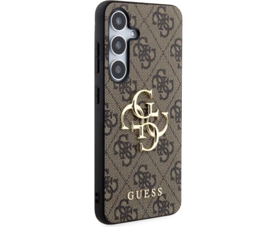 Guess PU 4G Metal Logo Case Aizsargapvalks priekš Samsung Galaxy S24+ / brūns Neoriģinālie Maciņi