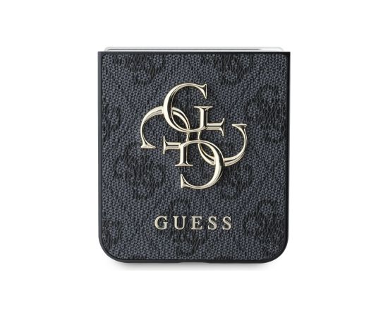 Guess PU 4G Metal Logo Case Aizsargapvalks priekš Samsung Galaxy Z Flip 6/7 FE / pelēks Neoriģinālie Maciņi