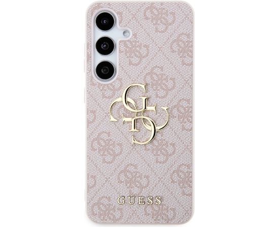 Guess PU 4G Metal Logo Case Aizsargapvalks priekš Samsung Galaxy S24 / rozā Neoriģinālie Maciņi