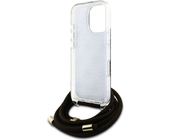 Guess IML 4G Printed Crossbody Strap Case Aizsargapvalks priekš iPhone 16 Pro Max / brūns Neoriģinālie Maciņi