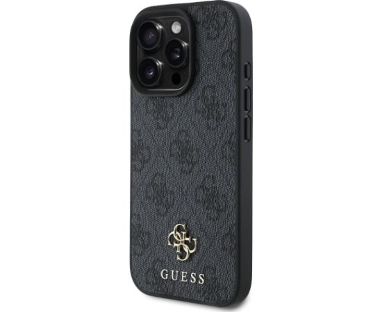 Guess PU 4G Small Metal Logo MagSafe Case Aizsargapvalks priekš iPhone 16 Pro / pelēks Neoriģinālie Maciņi