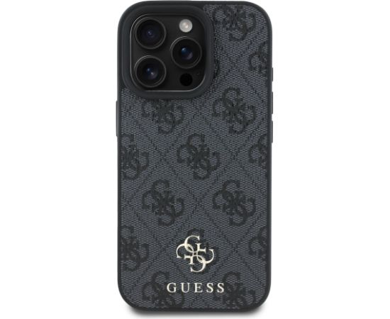 Guess PU 4G Small Metal Logo MagSafe Case Aizsargapvalks priekš iPhone 16 Pro / pelēks Neoriģinālie Maciņi