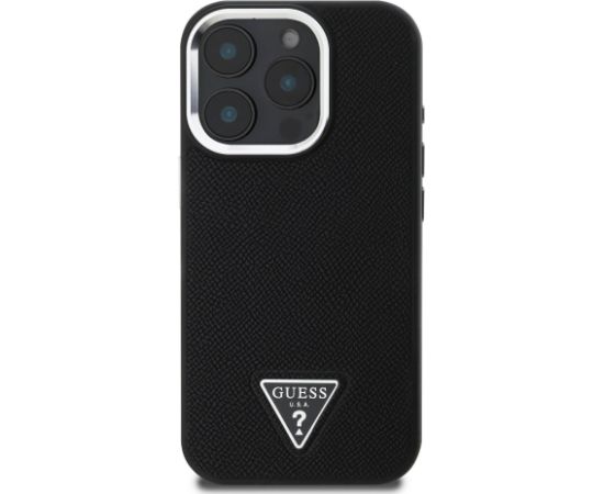 Guess PU Grained Triangle Logo MagSafe Case Защитный чехол для iPhone 16 Pro / чёрный Чехлы - альтернативные