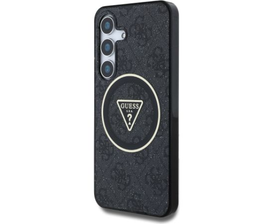 Guess IML 4G Glitter and Triangle Logo MagSafe Case Защитный чехол для Samsung Galaxy S25 / чёрный Чехлы - альтернативные