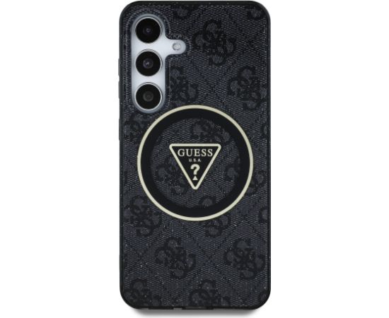 Guess IML 4G Glitter and Triangle Logo MagSafe Case Защитный чехол для Samsung Galaxy S25 / чёрный Чехлы - альтернативные