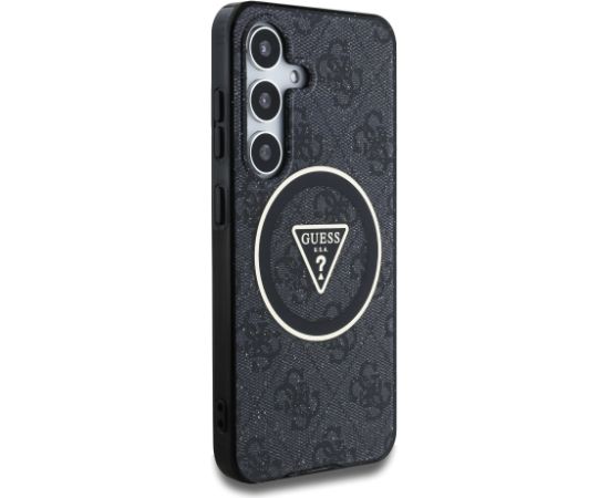 Guess IML 4G Glitter and Triangle Logo MagSafe Case Защитный чехол для Samsung Galaxy S25 / чёрный Чехлы - альтернативные