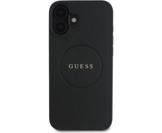 Guess PU Grained Classic Logo MagSafe Case Aizsargapvalks priekš iPhone 16 / melns Neoriģinālie Maciņi