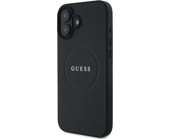 Guess PU Grained Classic Logo MagSafe Case Aizsargapvalks priekš iPhone 16 / melns Neoriģinālie Maciņi