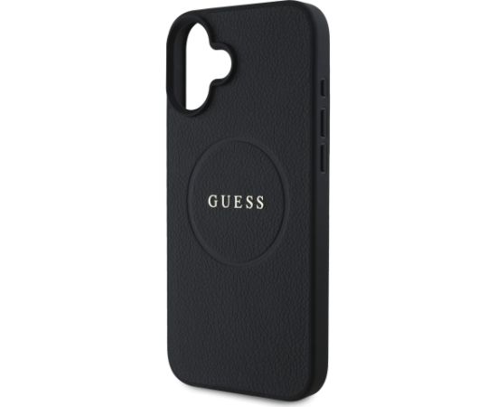 Guess PU Grained Classic Logo MagSafe Case Aizsargapvalks priekš iPhone 16 / melns Neoriģinālie Maciņi