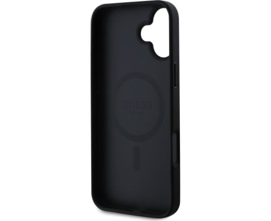 Guess PU Grained Classic Logo MagSafe Case Aizsargapvalks priekš iPhone 16 / melns Neoriģinālie Maciņi