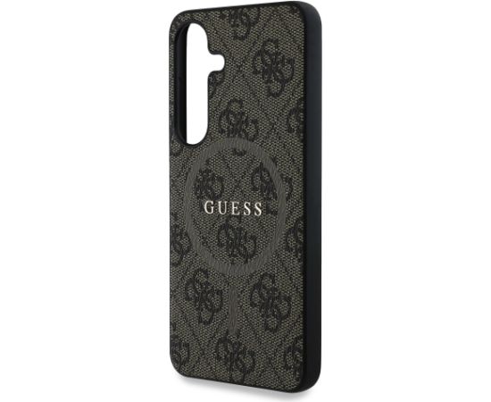 Guess PU Leather 4G Colored Ring MagSafe Case Aizsargapvalks priekš Samsung Galaxy S25 / brūns Neoriģinālie Maciņi