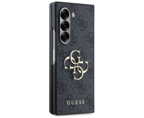 Guess PU 4G Metal Logo Case Aizsargapvalks priekš Samsung Galaxy Z Fold 6 / pelēks Neoriģinālie Maciņi