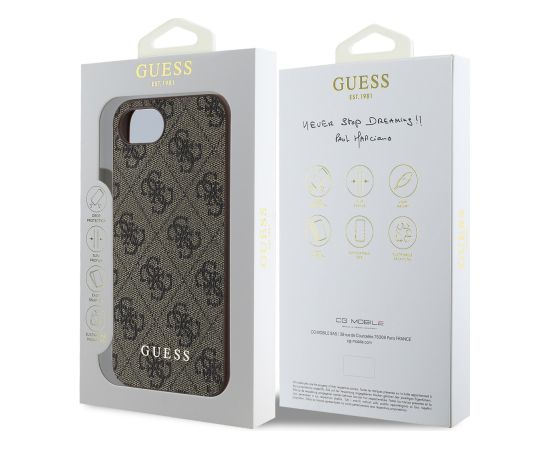 Guess 4G Charm Case Aizsargapvalks priekš iPhone 16e Tone on Tone / brūns Neoriģinālie Maciņi
