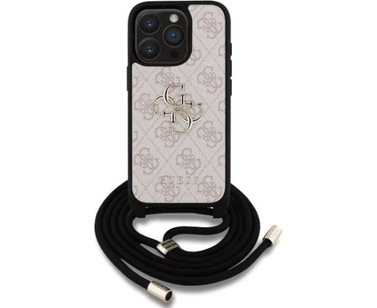 Guess PU 4G Metal Logo Crossbody Strap Case Защитный чехол для iPhone 15 Pro / розовый Чехлы - альтернативные