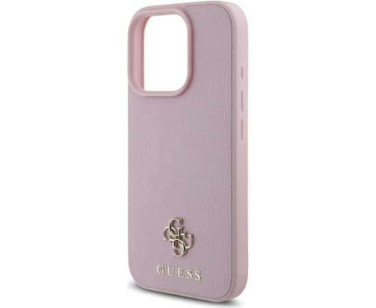 Guess PU Grained 4G Small Metal Logo MagSafe Case Aizsargapvalks priekš iPhone 16 Pro Max / rozā Neoriģinālie Maciņi