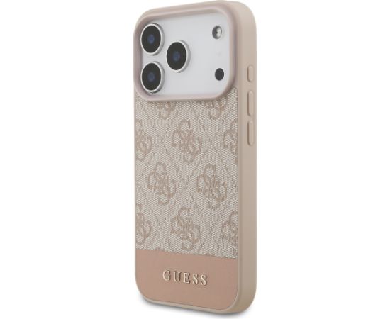 Guess PU 4G Stripe Case Aizsargapvalks priekš iPhone 17 Pro / rozā Neoriģinālie Maciņi