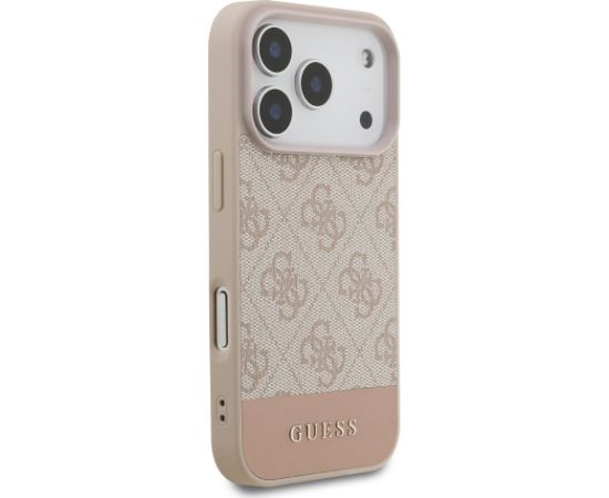 Guess PU 4G Stripe Case Aizsargapvalks priekš iPhone 17 Pro / rozā Neoriģinālie Maciņi