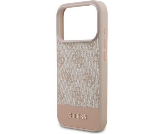 Guess PU 4G Stripe Case Aizsargapvalks priekš iPhone 17 Pro / rozā Neoriģinālie Maciņi