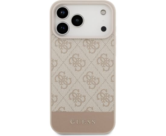 Guess PU 4G Stripe Case Aizsargapvalks priekš iPhone 17 Pro Max / rozā Neoriģinālie Maciņi
